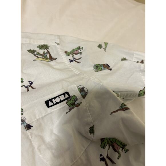 Vtg Single Stitch Hawaiian Children’s Button Up Shirt Medium Aloha Dinosaur - Picture 9 of 9